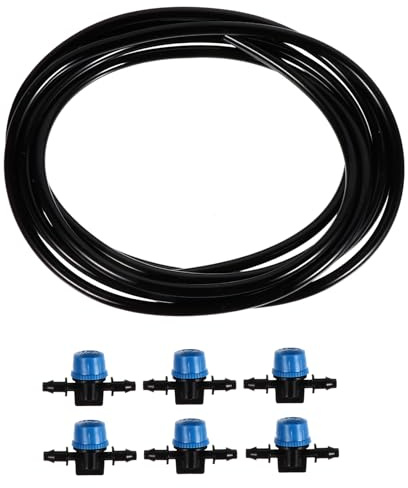 ANDRESLAD Manguera de Agua para Acuario con Válvula Ajustable y Conectores Resistentes Incluye Metros de Tubo de Silicona Negra para Control Microflujo Acuarios Accesorios Acuáticos Fáciles