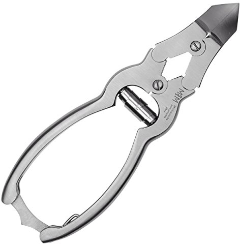 May Kopfschneider für dicke Fußnägel – Profi Nagelzange mit doppelter Übersetzung, Edelstahl rostfrei, ganzer Kopf, 16cm, Schutzkappe – Ideal für Senioren & starke Zehennägel