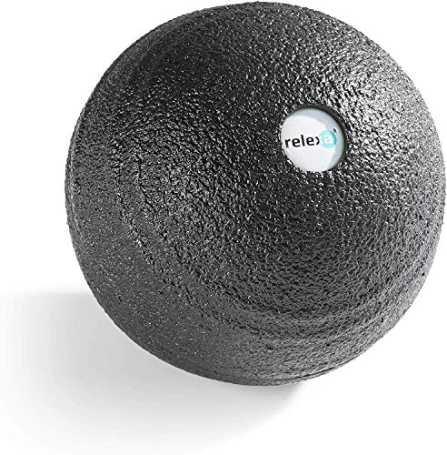 Relexa Faszienball 8cm - Ideal Zur Massage Bei Rückenschmerzen & Als Ergänzung Zum Fitness-Training - Angenehmes Material & Recyclebar - Schwarz