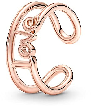 PANDORA ME Love Open Ring - Women's 14K Rose Gold Plated Adjustable Ring - Gold Jewellery