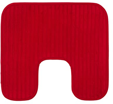 Gözze - Rutschfester Weicher Toilettenteppich in U-Form, 100% Polyester, 50 x 45 cm - Bordeaux