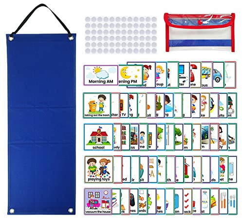 perfk Horario Visual para niños Gráfico de tareas del hogar Horario de Trabajo Diario Tarjetas de 70 Piezas Tarjetas de Rutina para la Escuela, el hogar