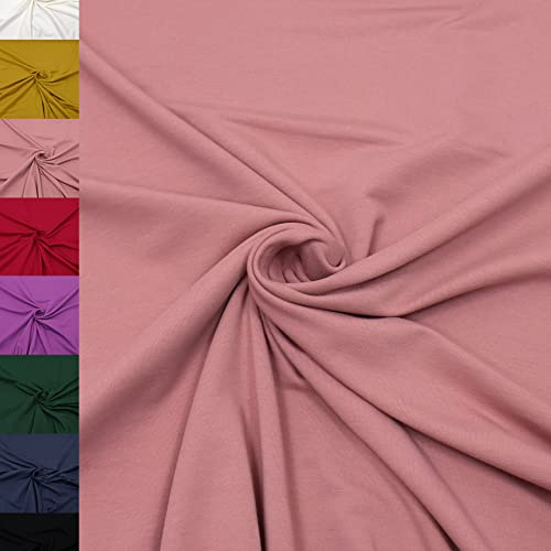 MAGAM-Stoffe Elias Sweatstoff uni innen angeraut und weich Meterware ab 50cm (07. Altrosa dunkel)