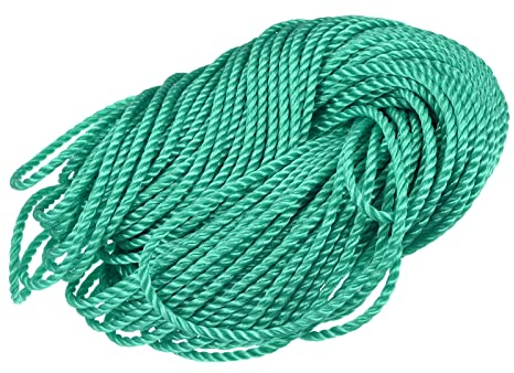 sourcing map Geflecht Maurerschnur Nylon Grün 50M/164Ft 5MM für Netztuch Gartenbau Mauerwerk