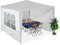 Relaxdays Seitenteile für Pavillon, 3er Set, 2x3 m, wasserdicht, Seitenwände mit Klettverschluss, PE, mit Fenster, weiß