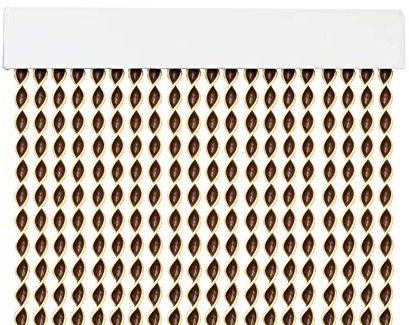 Cortina para Puerta Tiras PVC 200x120cm，Cortina para Puerta Exterior，10 Color (Marron Filo Beige R2)