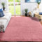 XSIVOD hochflor Wohnzimmer Teppich, Schlafzimmer Bettvorleger, Moderner zottelig flauschig weich Teppiche für Kinderzimmer Anti-Rutsch Unterseite waschbarer, 140x200 cm, Erröten