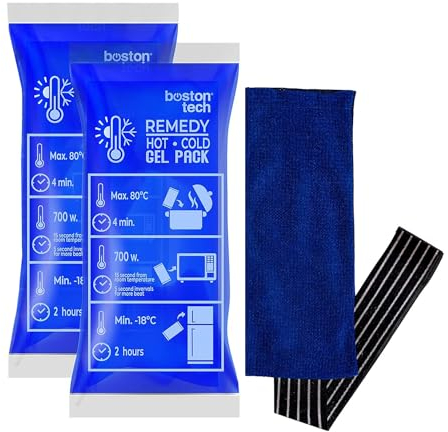 Packs de gel REMEDY pour le chaud et le froid. sacs de tailles différentes. housses en tissu. Idéal pour le traitement de la douleur et des blessures. (2 sacs 1 couverture)