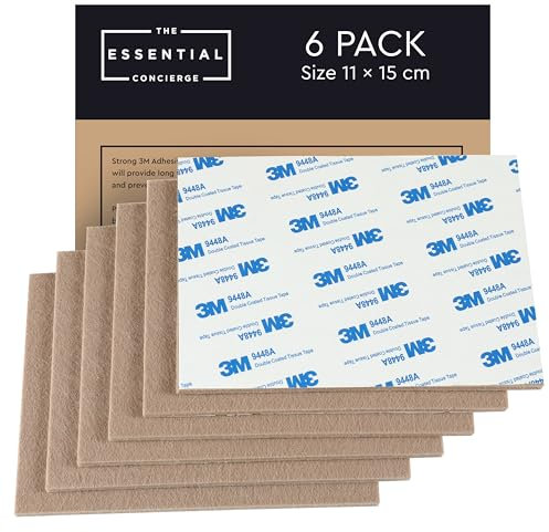 Felt Furniture Pads, Floor Protectors for Furniture Legs, 6 Pack of Cut to Size Felt Chair Leg Floor Protectors, 15 cm X 11 cm Self Adhesive Furniture Felt Pads for Hardwood Floors