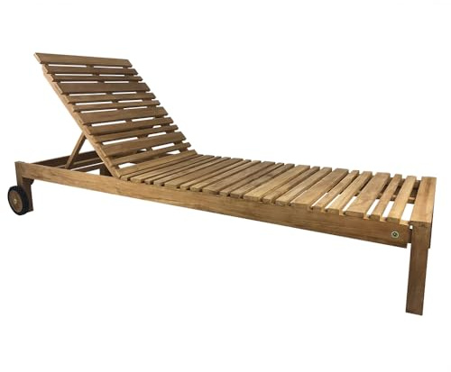 TEMPO STYLE - Lettino Prendisole con Schienale Regolabile in Legno Teak Elafonisi (Elafonisi)