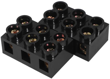 Ciieeo 2piezas Bloque De Terminales Eléctrico De Doble Posiciones Para Instalaciones Industriales y Comerciales Conector De Tornillo Distribuidor De Cable