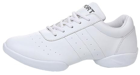Fooceoute Scarpe Cheerleading donnabambini,Scarpe da Cheerleading da Donna,Ragazze Cheer Ginnastica,Flessibili,Bianche,Suola Morbida e Confortevole,per Adulto Aerobica