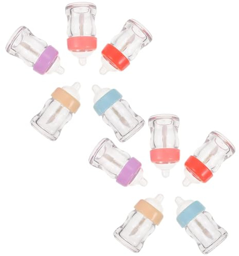 ABOOFAN 10pcs Lip Glazes Bottles DIY Cosmetic Containers Portable Leak-proof Plastic Feeding-bottle Shaped Lip Gloss Tubes for DIY Random Color