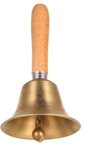 Campana de Mano con Mango de Madera, campanillas de Metal, Campana de Metal, campanillas de Servicio de Llamada de Papá Noel para Navida Bares, mesas, comedores, Decoraciones del hogar