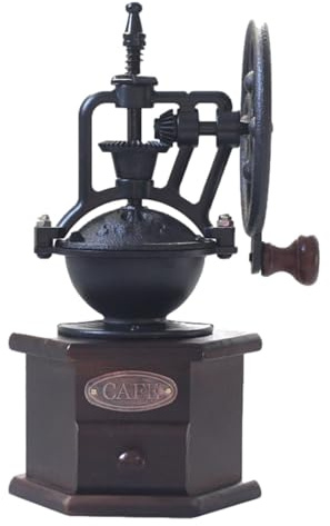 Macinacaffè in legno, 18 cm, macinino manuale per fagioli, stile vintage antico, poligonale, regolabile, per una maggiore acidità di sapore, caffè, tè, utensile da cucina
