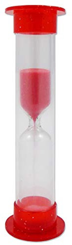 Reloj de Arena de 2 Minutos - Con Purpurina ~ Temporizador para Cepillar Dientes (Rojo)