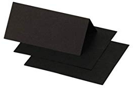 Clairefontaine 75098C - Paquet de 25 Marque-Places - Format 8,5x8cm - 210g/m² - Coloris Noir - Invitation Evènements et Correspondance - Gamme Pollen - Papier Premium Lisse