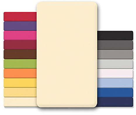 CelinaTex Jersey Topper Spannbettlaken Lucina Doppelpack 90x200-100x200cm Natur beige 100% Baumwolle gekämmt bis 12cm Matratzenhöhe Spannbettbezug, Leintuch, Bettlaken, elastisch, Strech, Oeko-Tex