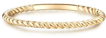 GLANZSTÜCKE MÜNCHEN Damen-Ring 925/- Sterling Silber gelbvergoldet - Steckring gedreht Silberring Gelbgold Vorsteckring