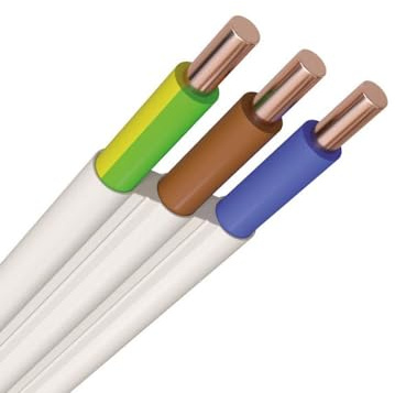 WITTKOWARE NYIF-J Stegleitung (flaches Elektrokabel), 3G1,5mm², 3,8x18mm, Kabellänge 50m