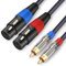 JOLGOO Dual-XLR-auf-RCA-Kabel, Dual-XLR-Buchse auf Dual-RCA-Stecker, 2 XLR-Buchsen auf 2 RCA-Stecker, HiFi-Audiokabel, 4N OFC-Draht, für Verstärker-Mixer-Mikrofon, 1 m