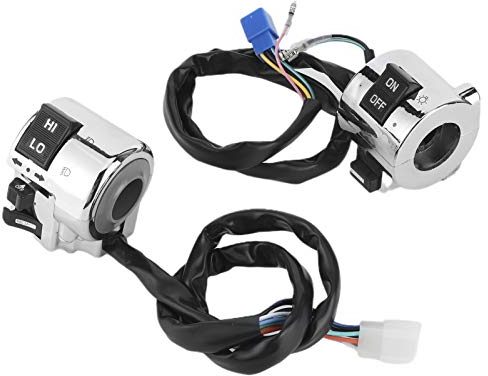 Coppia Pulsante di Controllo Interruttore Manubrio Moto per Indicatori di Direzione Corno Faro 25mm Universale
