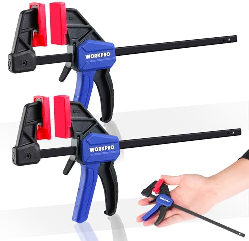 WORKPRO 6 Mini Bar Clamps for Woodworking, 50 lbs Load Limit, 2-Pack
