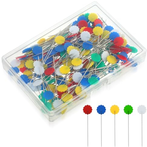 200 Stück Stecknadeln Mit Kopf Flache Kopf Pins Quilten Nähen Pins Gerade Pins Stecknadeln Mit Flachem Kopf Gerade Stecknadeln Gerade Stecknadeln Mit Farbigen Köpfen Zum Markieren Für Nähen Handwerk