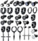 JeweBella 15 Paar Ohrringe Herren Edelstahl Ohrstecker Set Ohrringe Creolen Hypoallergen Zirkonia Ohrstecker Kreuz Baumelnde Ohrringe Piercing Knorpel Ohrringe Schwarz/Silber für Männer Damen