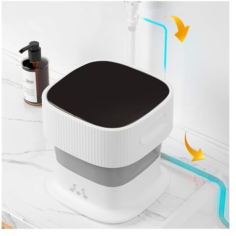 Mini Machine à Laver avec Lumière Bleue Et Conception D'ions D'argent ， 9L Mini Machine a Laver Pliable pour Etudiant,Les Appartements Simples