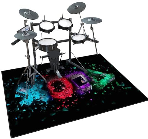 Zteiuqx Schalldicht Teppiche Drum-Teppich Schlagzeugteppich Schallschutz Teppich Schallschutzmatte rutschfeste Trommelmatte für E Drum Schlagzeug Elektronisch Snare Teppich Snare Drum Rug 120 x 80 cm