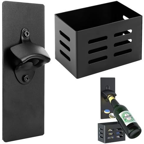 Wowlela Flaschenöffner mit Magnet, Edelstahl Flaschenöffner mit Auffangbehälter, Geschenk für Männer Bierliebhaber