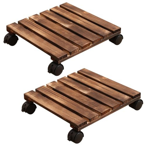 Sertay 2 Pezzi Piante Rullo Fiori, Carrello Piante, Portavaso Ruote, Carrello Portavasi, Rullo Piante, Supporti Vasi Rotelle, Rulli Piante Tondi, Adatto per Interni, Esterni, Negozio o Giardino