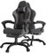 Devoko Gaming Stuhl Stoff, Ergonomischer Bürostuhl mit Massager. Gaming Chair mit Federpolsterung, mit Kopfstütze, Fußstütze, Höhenverstellbar. Gamer Stuhl 150 kg belastbarkeit. Dunkelgrau