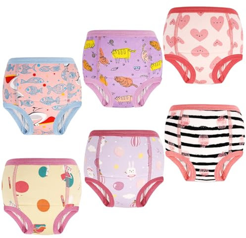 MOEMOE BABY Töpfchen Trainingshose 6 Stück Baby Trainingshosen Töpfchen Unterwäsche Kinder für Mädchen 3 Jahre