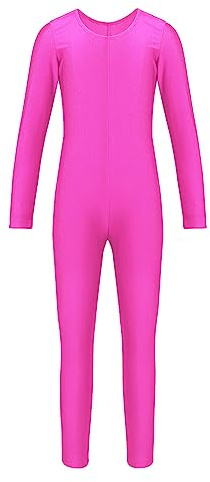 inhzoy Mono de Danza Ballet para Niña Manga Larga Elástico Maillot Leotardo de Gimnasia Rítmica Jumpsuit Patinaje Artístico Ropa Deporte Yoga Fitness Rosa 5-6 años