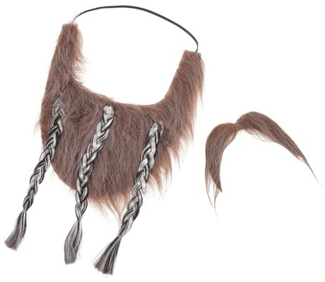 HOLIDYOYO 1 Set Schnurrhaar Bartwuchs Set Cosplay Perücke Maskerade Selbstklebender Schnurrbart Bartfärbemittel Kostümmaske Elektrischer Bartschneider Gefälschter Kunstbart Kostüm