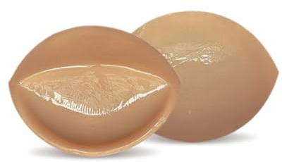 Demi Cup Boost Inserts Double-Sided Sticky Bra Pads, Backless Push Up Invisible Bra Bikini Padding Strapless Swimsuit Balconette Sticky Inserts Abalone Nude