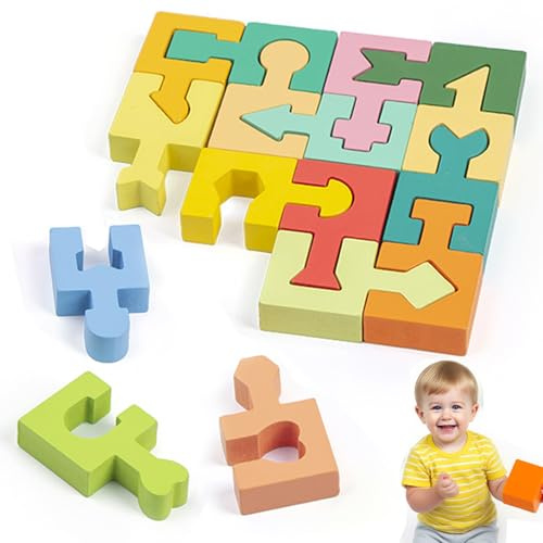 Guopai Puzzle en Bois Montessori pour Enfant 2‑4 Ans, Jeu Éducatif de Tri de Formes, Développement Cognitif, Reconnaissance des Couleurs et Coordination Main‑Œil