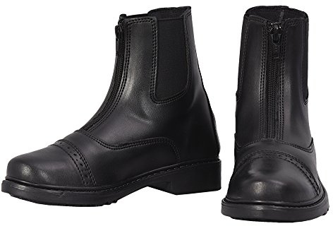 TuffRider Children's Starter Front Zip Paddock Boots, Black, 13