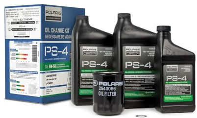 Polaris PS4 Oil Change Kit for Specific RANGER, GENERAL, RZR, ACE 900 XC Models With 4 Stroke Engine, Includes 2.5 Quarts PS-4 5W-50 Full Synthetic Oil, 1 Oil Filter, Genuine OEM - Part 2879323