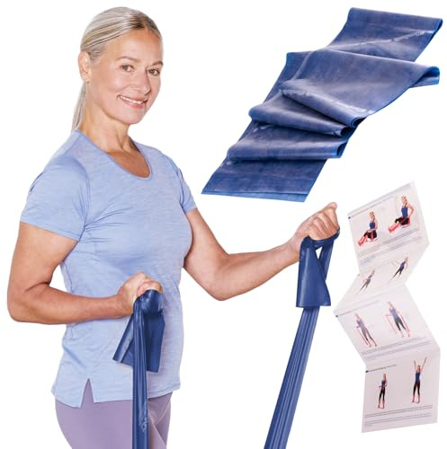 TheraBand Original Fitnessband – 1,5m Resistance Band für Ganzkörpertraining, Kraft & Flexibilität – Ideal für Physiotherapie, Fitness & Sport Blau