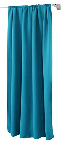 WOLTU Thermovorhang, Verdunklungsvorhang für Wohnzimmer Schlafzimmer, Blickdicht, mit Kräuselband für Schiene, 250g/m² Schwere Wärmeisolierende, 135 x 245 cm, Türkis