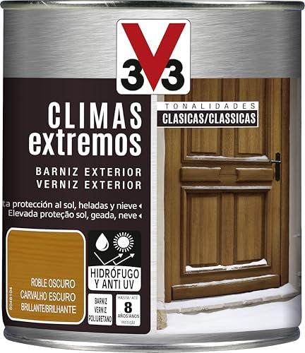 V33 Barniz Exterior Climas Extremos Brillante Roble Oscuro 0,75L