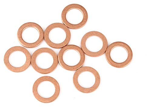X AUTOHAUX 10Stk. Kupferscheibe Flach Dichtung Dichtring für Auto 10 x 15 x 1,5mm