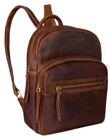 STILORD Damen-Rucksack aus Leder braun - Vintage Frauen-Rucksack - Kleine Tasche aus Echtleder - Handtasche 'Alba'