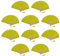 FANSOF.FANS Pack of 10 Fabric Handheld Fan with a Tassel Grade A Bamboo Ribs Party wedding Favour (Lemon Yellow)