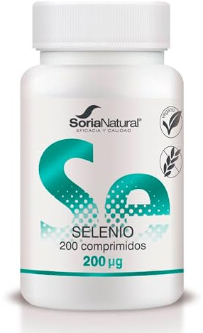 Soria Natural Selenio Liberación Sostenida - Ayuda a Reforzar el Sistema Inmunitario – Favorece la Acción Antioxidante – Favorece las Defensas - 200 comprimidos de 250 mg para 6 Meses de Suministro