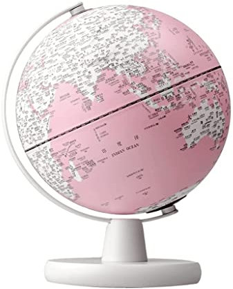 Jordglober Upplyst rosa världsglob med stativ inbyggd i 5 färger led nattljus Geografi världsglob Lätt att läsa för barn och vuxna Jordglober för Dekor