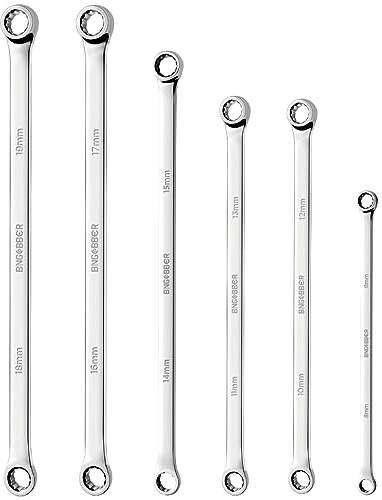 BINGCOBBER Long Spanner Set,Extra Long Wrench Set Long Ring Spanner Set 8mm - 19mm